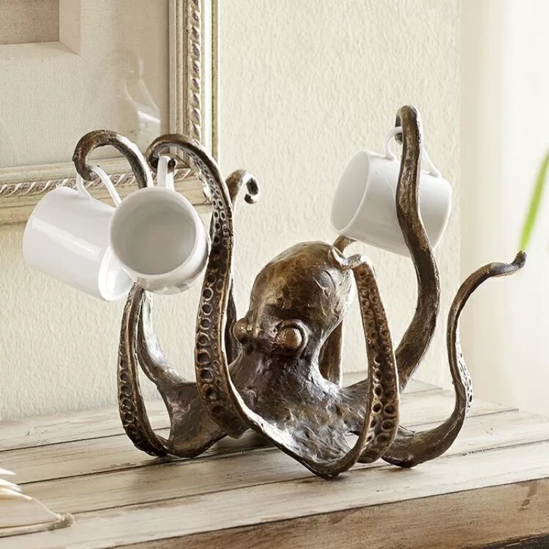 Aquarium Decor - 1 adet Ahtapot Heykeli Bardaklık, Ahtapot